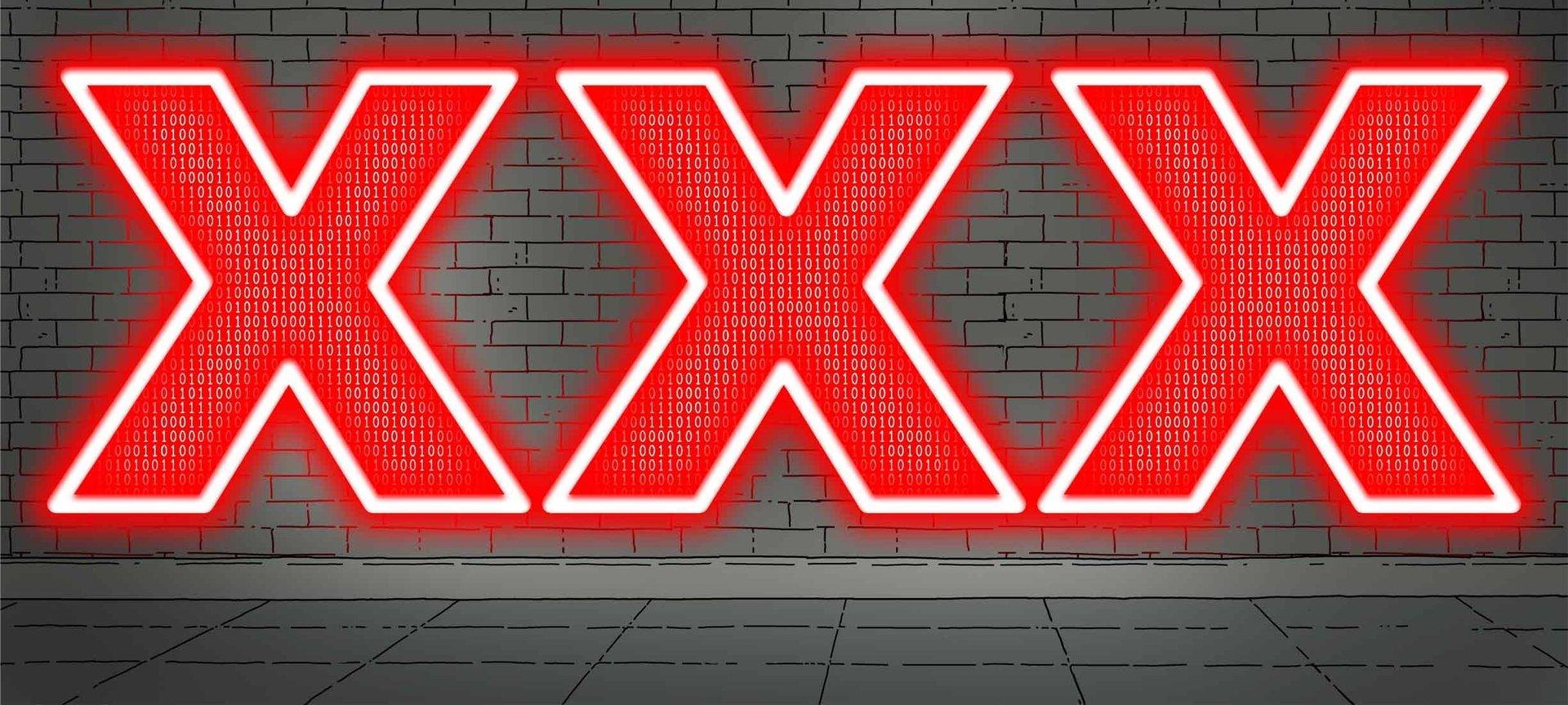 Illustration image of XXX letters in neon red